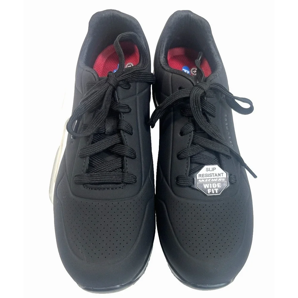 Skechers Womens Work Relaxed Fit‎ UNO SR Slip Resistant Black Shoes Size9 Wide